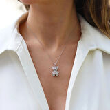 Bear Zirkon Taşlı Gümüş Kolye