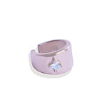 Kare Taşlı Rose Gold Gümüş Cuff Küpe