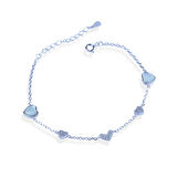 Kalp Sedef Taşlı Gümüş Bileklik