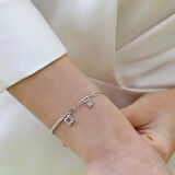 Yonca Üçlü Yarı Su Yolu Gümüş Bileklik