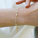 Kristal Sıra Taşlı Gümüş Bileklik