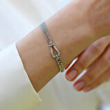 Yarı Gurmet Zincirli Gümüş Bileklik