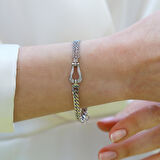 Yarı Gurmet Zincirli Gümüş Bileklik