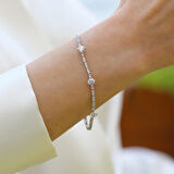 ZirkonTaşlı Su Yolu Gümüş Bileklik