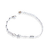 Mini Çiçek Zirkon Taşlı Gümüş Bileklik