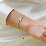 Sedefli Msska Modeli Gümüş Bileklik