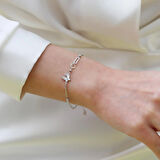 Kelebek Sedef Taşlı Gümüş Bileklik