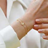 Zirkon Taşlı Kelebek Modeli Gümüş Bileklik