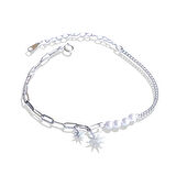 İncili Kutup Yıldızı Gümüş Trend Bileklik