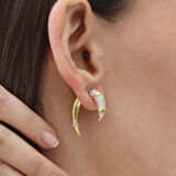 Fildişi Trend Gold Gümüş Küpe