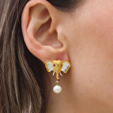 Fil İncili Gümüş Trend Küpe