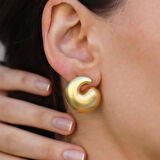 Yan Bottega Gold Bombeli Gümüş Küpe