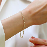 Burgu Çift Renkli Gümüş Bileklik