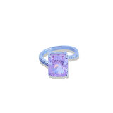 Emerald Pembe Icecut Taşlı Gümüş Yüzük