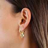 Mekik Taşlı Gold Gümüş Küpe