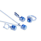 Tanzanit Icecut Taşlı Gümüş Set