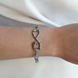 Yılan Sonsuzluk Modeli Zirkon Taşlı Set