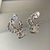 Zirkon Taşlı Gold Çelik Set 