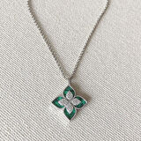 Yonca Mineli İkili Çelik Kolye 