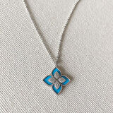 Yonca Mineli İkili Çelik Kolye 