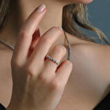 Zirkon Taşlı Pırlanta Modeli 925 Ayar Gümüş Set