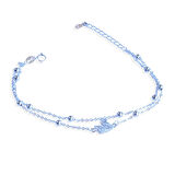 Kuğu Çift Zincirli Trend Gümüş Bileklik