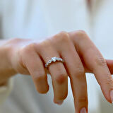 Kalp Zirkon Taşlı Gümüş Yüzük