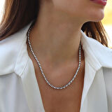 İncili Su Yolu Gümüş Kolye