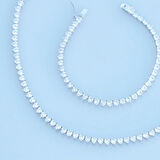 Kalpli Zirkon Taşlı Su Yolu Gümüş Set