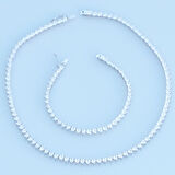 Kalpli Zirkon Taşlı Su Yolu Gümüş Set