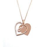 Kalp SonsuzlukRose Gold Kaplama Gümüş Kolye