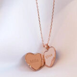 Rose Gold Kaplama Nazar Boncuklu Açılır Kapanır İsim Yazılabilen Gümüş Kolye