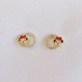 Zirkon Taşlı Gold Kaplama Mickey Mouse Çocuk Küpesi
