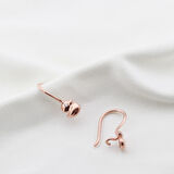 Ördek Figürlü Rose Gold Kaplama Zirkon Taşlı Çocuk Küpesi