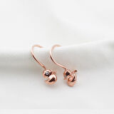 Ördek Figürlü Rose Gold Kaplama Zirkon Taşlı Çocuk Küpesi