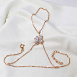 Zirkon Taşlı Yonca Rose Gold Kaplama 925 Ayar Gümüş Şahmeran