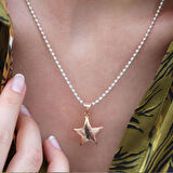 Rose Gold Kaplama Yıldız Gümüş Kolye