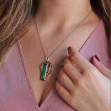 Peridot Taşlı 925 Ayar Gümüş Otantik Tasarım Kolye