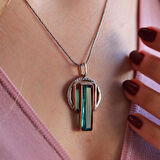 Peridot Taşlı 925 Ayar Gümüş Otantik Tasarım Kolye