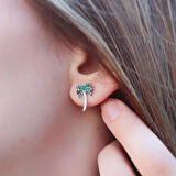 Zirkon Taşlı Palmiye Gümüş Set