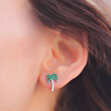 Zirkon Taşlı Palmiye Gümüş Set