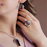 Kök Safir Taşlı 925 Ayar Gümüş Otantik Tasarım Set