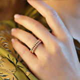 Rose Gold Kaplama Dorika Ayarlanabilir Gümüş Yüzük