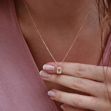 Starlight Diamond Baget Mini Pırlanta Montür Rose Gold Kaplama Gümüş Set