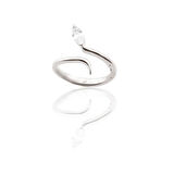 Zarif Ayarlanabilir Zirkon Taşlı Gümüş Yüzük