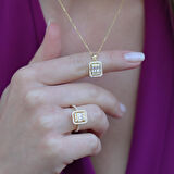 Baget Kesim Gold Kaplama Gümüş Takım