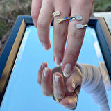 Fortuna Modeli Zirkon Taşlı Ayarlanabilir Gümüş Yüzük