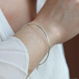 Ajda Modeli Gümüş İnce Bilezik