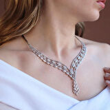 Zirkon Taşlı Gümüş Gerdanlık