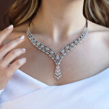 Zirkon Taşlı Gümüş Gerdanlık